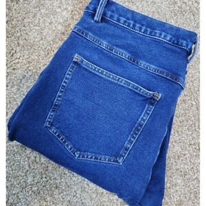 Travelsmith Women's Blue‎ Denim Jeans Size 14L Straight Leg Cotton Spandex Blend